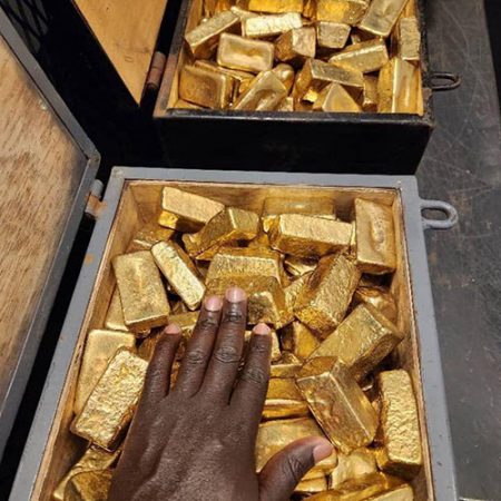 Gold bars in boxes Gold bars in boxes